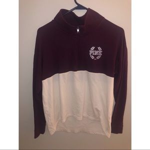 Pink varsity quarter zip small